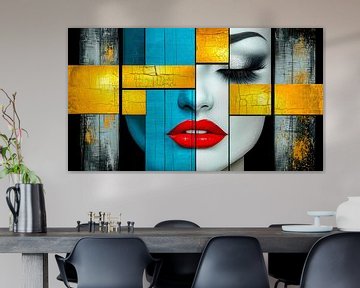 Geometry of emotions - Gilded silence by Klaus Tesching - Art-AI