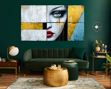 Verbrijzelde emotie - gouden tranen van Klaus Tesching - Art-AI