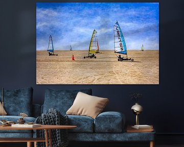 Surfen op het strand in Denemarken van Dieter König