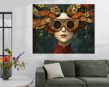 Frau mit kunstvollem Haar