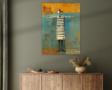 Vogel schilderij | Quirky Avian van ARTEO Schilderijen