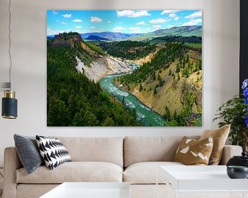 Yellowstone-rivier in het Yellowstone National Park in Wyoming