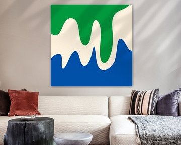Abstract modern shapes blue, green