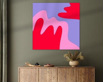 Abstracte moderne vormen roze, paars, rood