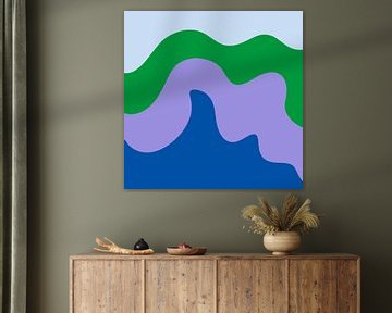 Abstracte moderne vormen blauw, groen, violet