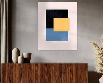 Geometric Blue Composition: Minimalist Balance by Thea