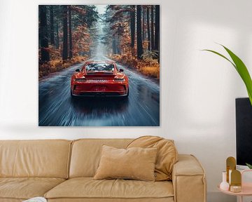 Porsche 911 in bewaldetem Gebiet von Bianca Bakkenist