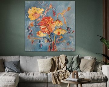 Vase with flowers by Ad Peerdeman