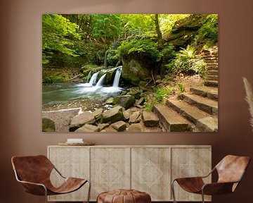 Wasserfall und Treppe Luxemburg von Berdien van Drogen