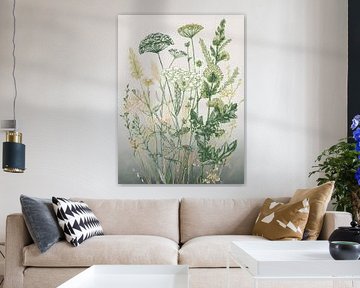 Botanische illustratie: Wilde bloemen in het veld