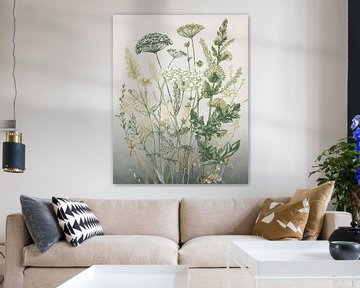 Botanische Illustration: Wildblumen auf dem Feld von Studio Pieternel