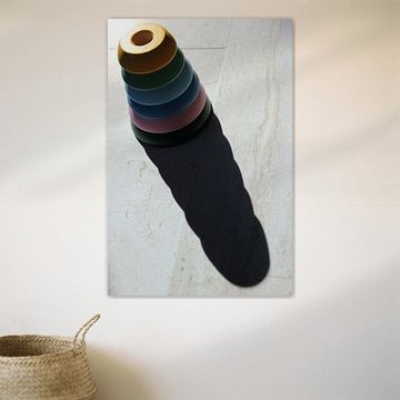 Disques jouets superposés avec ombre