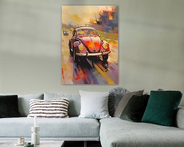 Classic VW Beetle Poster – Vintage Watercolor Car Art by movie & music poster