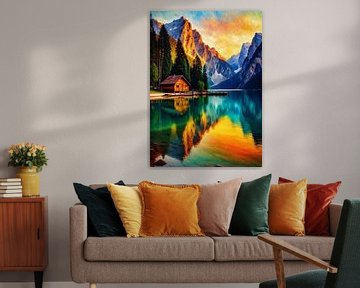 De schoonheid van het meer van Braies in Zuid-Tirol 2 van MIROKKU