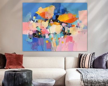 Modern Bloemen van Abstract Schilderij