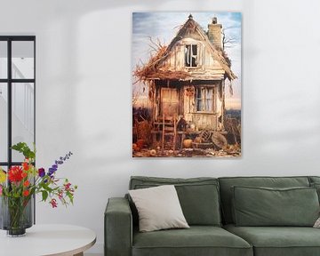 Verloren plaats houten huis hut verlaten landschap van gm_designs