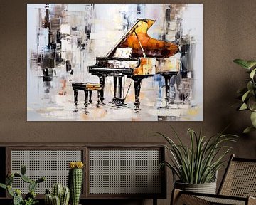 Abstracte piano met kruk van Art & Soul Creations
