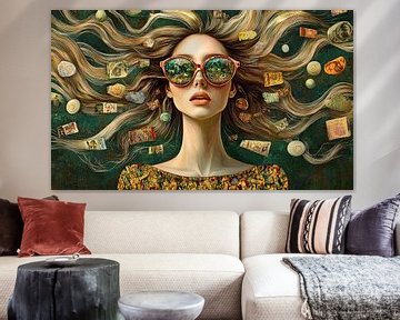 Woman with Wavy Hair by Art Whims