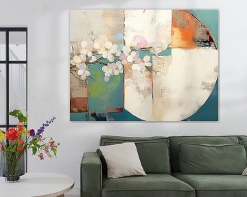 Abstract modern Bloemen art van Abstract Schilderij