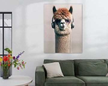 Alpaca luistert naar muziek... van Ans Bastiaanssen