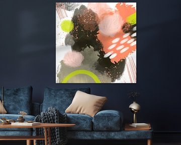 Pretty sweet and a bit dark, mixed-media abstract van De Schildertuin