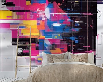 Digitale Fragmentierung in Neonfarben von BS