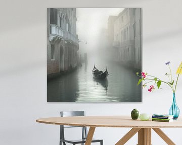 eenzame gondel in Venetië van LidyStuit