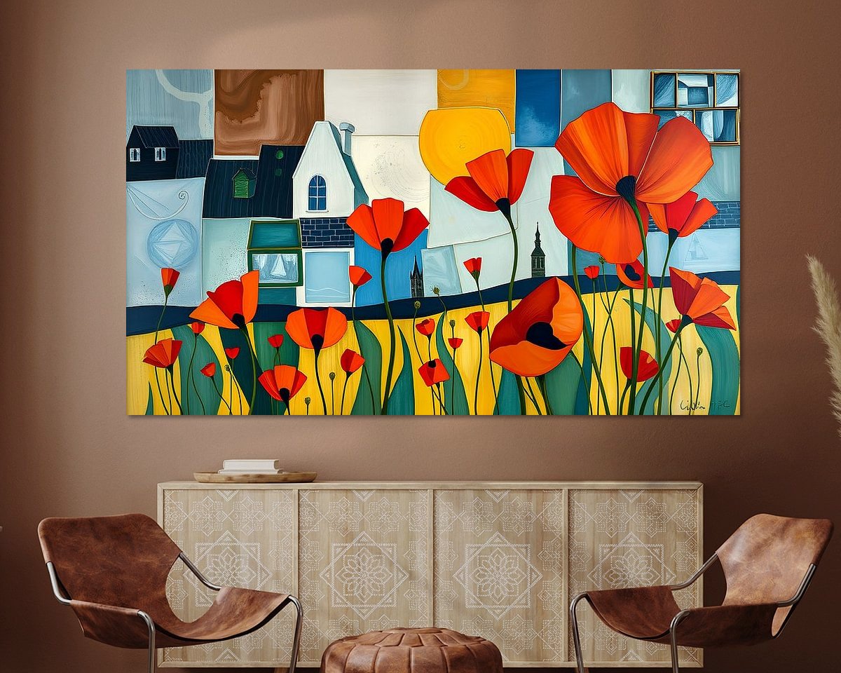 Voorbeeld van het werk in een kamer