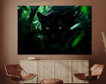 Panthère noire mystique dans la forêt sur Imperial Art House