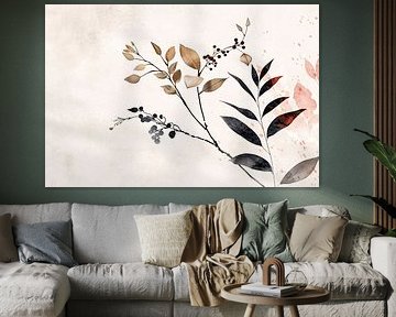 Botanical illustration in earth tones by Imperial Art House