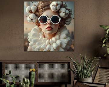Un portrait d'une jeune fille moderne avec des liasses de temps.