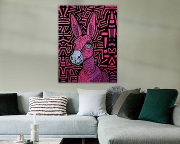 Neon Tribal Ezel - Gedurfde en Psychedelische Muurkunst van Ramy Salah Hefny