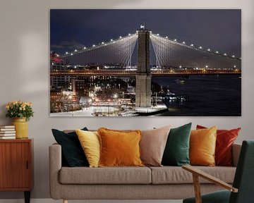 Lichtshow op de Brooklyn Bridge - donkere nachten, glimmende touwen van Karsten Rahn