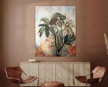 Monstera Plants Abstract Nature Painting