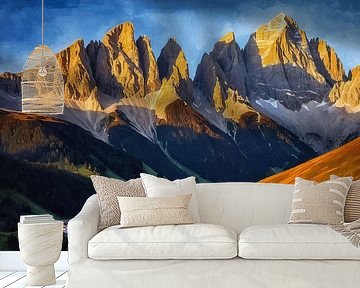 viewThe Dolomites Bathed in The Golden Light of The Setting Sun