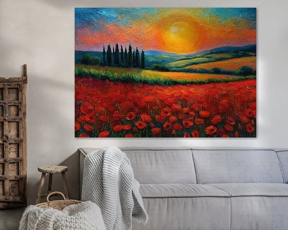 Voorbeeld van het werk in een kamer