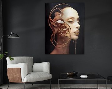 Portrait of a woman from another world Gold ornaments