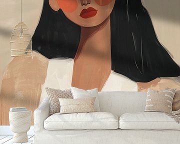 Modern portret in aardetinten van Carla Van Iersel