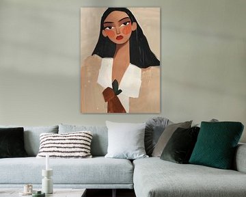 Modern portret in aardetinten van Carla Van Iersel