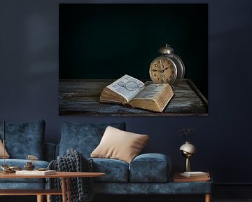 Dark still life on a bedside table by Evelien Brouwer