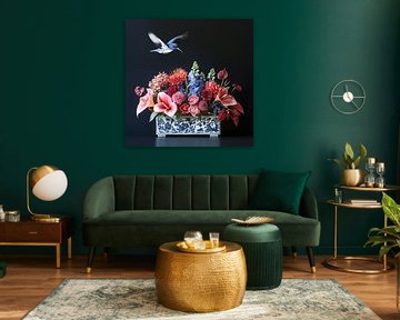 Delfts Blauw: Vogelvlucht boven Bloemen