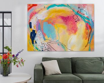 Happy Place 003 - abstract schilderij van QEIMOY