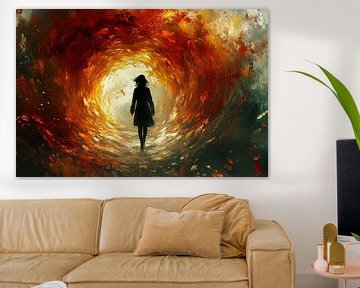peinture spirituelle femme dans un tunnel