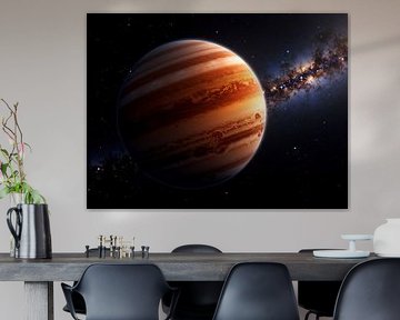 Jupiter en een deel van het Melkwegstelsel