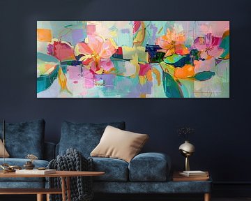 Bloemen art van Abstract Schilderij