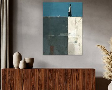 Vrouwen Schilderij | Solitary Figure, Serene Sky van ARTEO Schilderijen