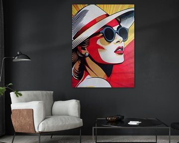 Pop Art Portret Vrouw Zomerzon afbeelding van gm_designs