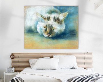 Slapende tabby kat van Karen Kaspar