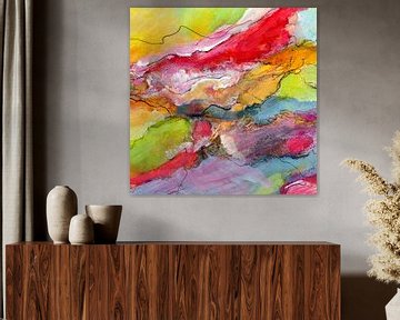 abstracte oppervlakken en lijnen 6 van Claudia Gründler