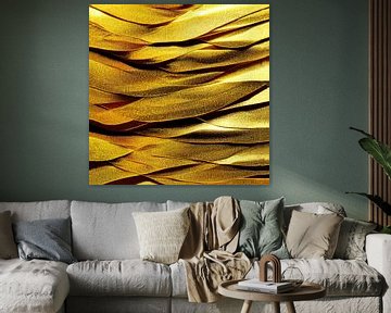 Macro Gouden Frangipanibloem van Chromatic Fusion Studio